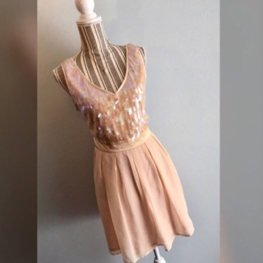 Deb Champagne Sequined Party Dress Size 11